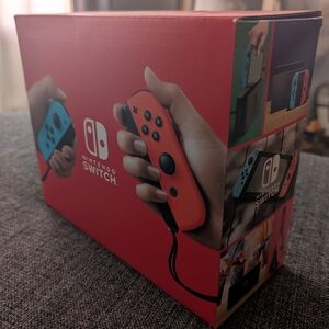 Nintendo Switch Neon Red and Blue Console